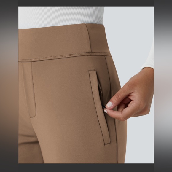 HALARA Wide-Leg Pull-On Pants in Camel Brown - Picture 3 of 10